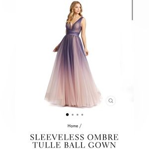 Mac Duggal.  New with tags. Size 6. SLEEVELESS OMBRE TULLE BALL GOWN